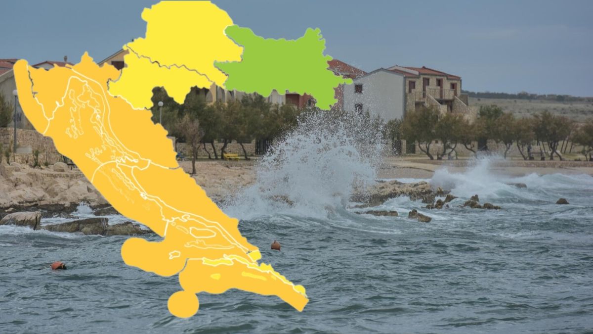 Izdan narančasti alarm za cijeli Jadran, očekuje se nevrijeme